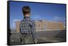 Boy Standing in Schoolyard-William P. Gottlieb-Framed Stretched Canvas