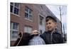 Boy Standing in Schoolyard-William P. Gottlieb-Framed Photographic Print