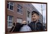 Boy Standing in Schoolyard-William P. Gottlieb-Framed Photographic Print