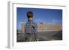 Boy Standing in Schoolyard-William P. Gottlieb-Framed Photographic Print