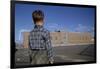 Boy Standing in Schoolyard-William P. Gottlieb-Framed Photographic Print