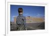 Boy Standing in Schoolyard-William P. Gottlieb-Framed Photographic Print