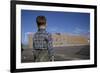 Boy Standing in Schoolyard-William P. Gottlieb-Framed Photographic Print