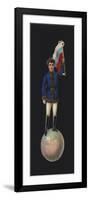 Boy Standing on Globe, Holding Russian Flag-null-Framed Giclee Print