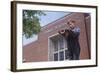 Boy Standing Outside School-William P. Gottlieb-Framed Photographic Print