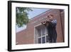 Boy Standing Outside School-William P. Gottlieb-Framed Photographic Print