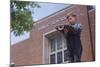 Boy Standing Outside School-William P. Gottlieb-Mounted Photographic Print