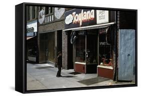 Boy Standing Outside Toyland-William P. Gottlieb-Framed Stretched Canvas