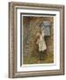 Boy Stretches to Post a Letter in the Box at Bowler's Green Surrey-Helen Allingham-Framed Art Print