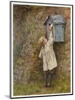 Boy Stretches to Post a Letter in the Box at Bowler's Green Surrey-Helen Allingham-Mounted Art Print