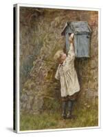 Boy Stretches to Post a Letter in the Box at Bowler's Green Surrey-Helen Allingham-Stretched Canvas