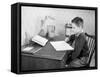 Boy Studying at Desk-Philip Gendreau-Framed Stretched Canvas