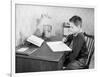 Boy Studying at Desk-Philip Gendreau-Framed Photographic Print