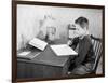 Boy Studying at Desk-Philip Gendreau-Framed Photographic Print