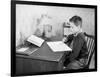 Boy Studying at Desk-Philip Gendreau-Framed Photographic Print