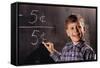 Boy Subtracting on a Blackboard-William P. Gottlieb-Framed Stretched Canvas