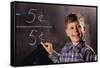 Boy Subtracting on a Blackboard-William P. Gottlieb-Framed Stretched Canvas