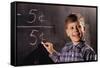 Boy Subtracting on a Blackboard-William P. Gottlieb-Framed Stretched Canvas