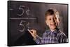 Boy Subtracting on a Blackboard-William P. Gottlieb-Framed Stretched Canvas