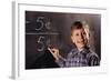 Boy Subtracting on a Blackboard-William P. Gottlieb-Framed Photographic Print