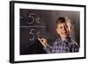 Boy Subtracting on a Blackboard-William P. Gottlieb-Framed Photographic Print