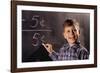 Boy Subtracting on a Blackboard-William P. Gottlieb-Framed Photographic Print