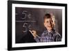 Boy Subtracting on a Blackboard-William P. Gottlieb-Framed Photographic Print