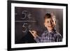 Boy Subtracting on a Blackboard-William P. Gottlieb-Framed Photographic Print