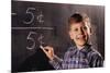 Boy Subtracting on a Blackboard-William P. Gottlieb-Mounted Photographic Print