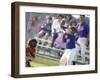 Boy Swinging a Baseball Bat on a Field-null-Framed Premium Photographic Print