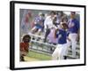 Boy Swinging a Baseball Bat on a Field-null-Framed Photographic Print