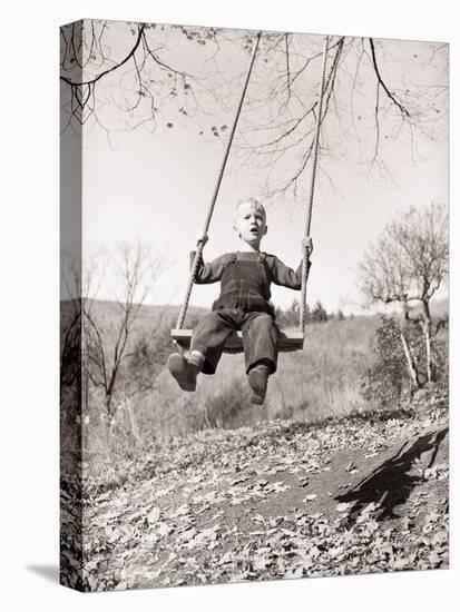 Boy Swinging-Philip Gendreau-Stretched Canvas