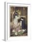 Boy Taking First Communion, Attended to by Guardian Angel (Coloured Photo)-null-Framed Giclee Print