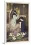 Boy Taking First Communion, Attended to by Guardian Angel (Coloured Photo)-null-Framed Giclee Print