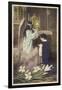 Boy Taking First Communion, Attended to by Guardian Angel (Coloured Photo)-null-Framed Giclee Print