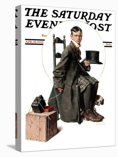 "Boy Taking His Self-Portrait" Saturday Evening Post Cover, April 18,1925-Norman Rockwell-Stretched Canvas