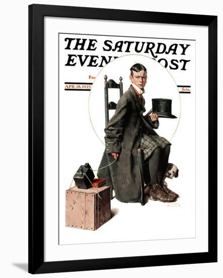 "Boy Taking His Self-Portrait" Saturday Evening Post Cover, April 18,1925-Norman Rockwell-Framed Giclee Print