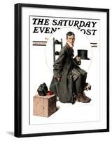 "Boy Taking His Self-Portrait" Saturday Evening Post Cover, April 18,1925-Norman Rockwell-Framed Giclee Print