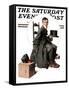 "Boy Taking His Self-Portrait" Saturday Evening Post Cover, April 18,1925-Norman Rockwell-Framed Stretched Canvas