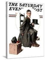 "Boy Taking His Self-Portrait" Saturday Evening Post Cover, April 18,1925-Norman Rockwell-Stretched Canvas