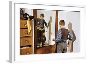 Boy Trying on Cowboy Duds-William P. Gottlieb-Framed Photographic Print