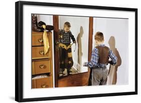 Boy Trying on Cowboy Duds-William P. Gottlieb-Framed Photographic Print