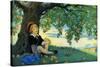 Boy under an Apple Tree-Jesse Willcox Smith-Stretched Canvas