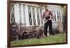 Boy Unhappily Mowing Lawn-William P. Gottlieb-Framed Photographic Print