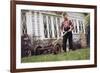 Boy Unhappily Mowing Lawn-William P. Gottlieb-Framed Photographic Print