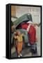 Boy Upset to See Santa Mechanic under Car Hood-null-Framed Stretched Canvas