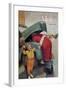 Boy Upset to See Santa Mechanic under Car Hood-null-Framed Art Print