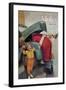 Boy Upset to See Santa Mechanic under Car Hood-null-Framed Art Print