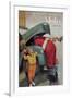 Boy Upset to See Santa Mechanic under Car Hood-null-Framed Art Print