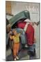 Boy Upset to See Santa Mechanic under Car Hood-null-Mounted Art Print